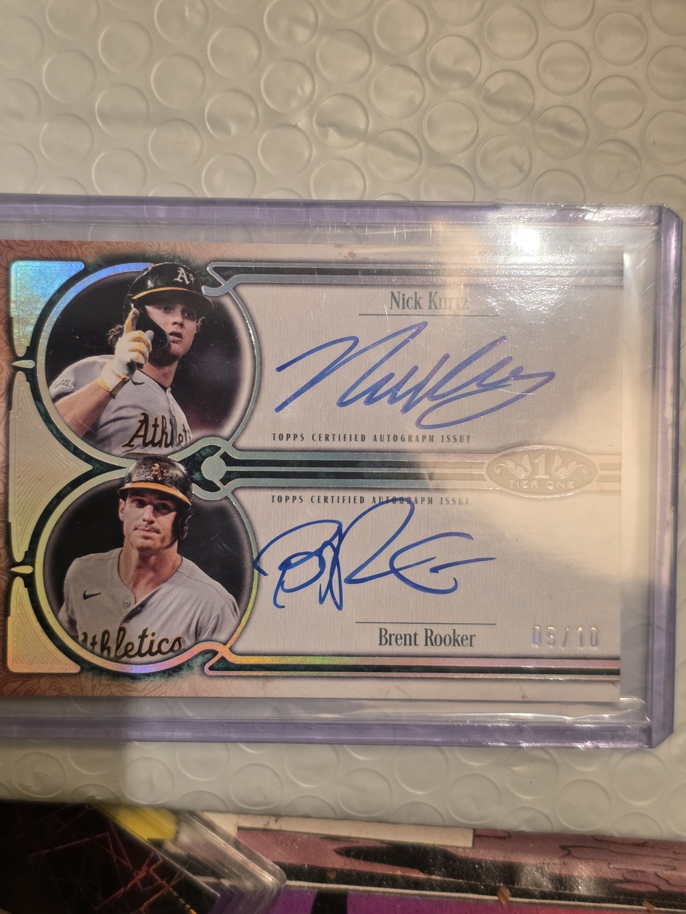 Topps Men Dual Autograph Card Nick Kurtz Brent Rooker 9/10